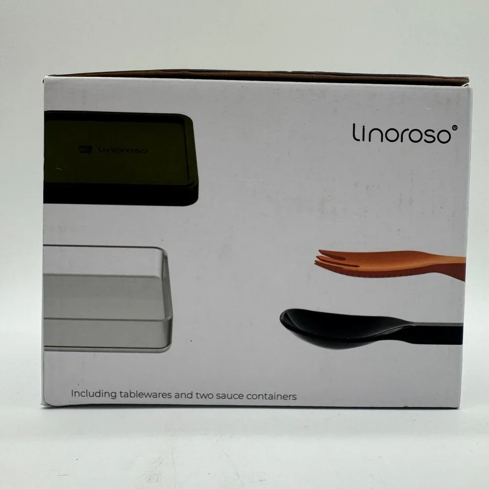 Linoroso Dual Lunch Box Pale Mint Stackable Leakproof Bento Box Utensils